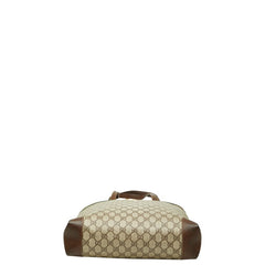 グッチ オールドグッチ GGスプリーム シェリーライン トートバッグ ショルダーバッグ ベージュ ブラウン PVC レザー レディース GUCCI 【中古】