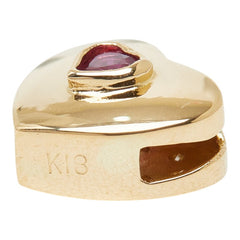 K18YG イエローゴールド ルビー ダイヤモンド ルビー0.15ct ダイヤ0.10ct ハートモチーフ ペンダントトップ ネックレス レディース 【中古】