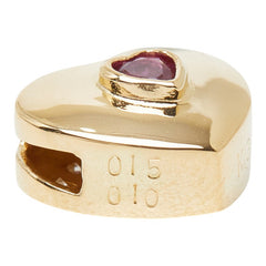 K18YG イエローゴールド ルビー ダイヤモンド ルビー0.15ct ダイヤ0.10ct ハートモチーフ ペンダントトップ ネックレス レディース 【中古】
