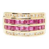K18YG イエローゴールド ルビー ダイヤモンド ルビー1.70ct ダイヤ0.27ct リング 指輪 レディース 14号 【中古】