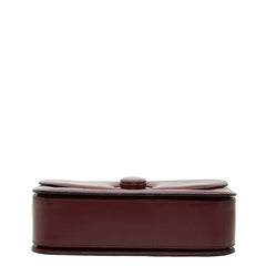 カルティエ マストライン 斜め掛け ショルダーバッグ ワインレッド ボルドー レザー レディース CARTIER 【中古】
