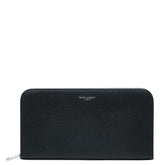 サンローラン ラウンドファスナー 長財布 328558 ブラック シルバー レザー メンズ SAINT LAURENT 【中古】