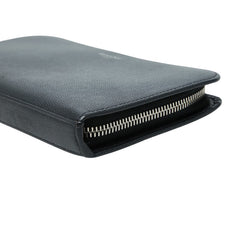 サンローラン ラウンドファスナー 長財布 328558 ブラック シルバー レザー メンズ SAINT LAURENT 【中古】