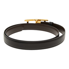 カルティエ タンク リバーシブル ナローベルト ブラック ブラウン ゴールド レザー レディース CARTIER 【中古】