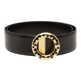 カルティエ パンテール パンサー ラウンド バックルベルト ブラック ゴールド レザー メンズ CARTIER 【中古】