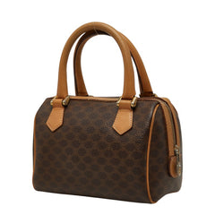 セリーヌ マカダム ハンドバッグ ブラウン PVC レザー レディース CELINE 【中古】