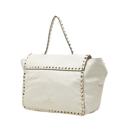 ヴァレンティノ ガラヴァーニ ロックスタッズ ハンドバッグ ショルダーバッグ 2WAY BS-C195BOL1 ホワイト レザー レディース VALENTINO 【中古】