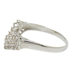 Pt900 プラチナ ダイヤモンド ダイヤ0.50ct V字リング リング 指輪 レディース 16号 【中古】