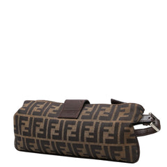 フェンディ ズッカ ショルダーバッグ ブラウン キャンバス レザー レディース FENDI 【中古】