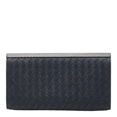 ボッテガヴェネタ L字ファスナー 長財布 ネイビー レザー パイソン レディース BOTTEGAVENETA 【中古】
