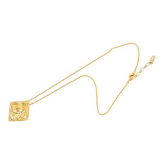 サンローラン ハート スクエア チェーン ペンダント ネックレス ゴールド メッキ レディース SAINT LAURENT 【中古】
