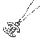 シャネル ココマーク ネックレス ブラック メタル ラインストーン レディース CHANEL 【中古】