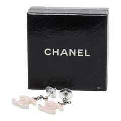 シャネル ココマーク ピアス ピンク アイボリ シルバー プラスチック メタル レディース CHANEL 【中古】