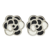 シャネル カメリア イヤリング シルバー ブラック メタル レディース CHANEL 【中古】