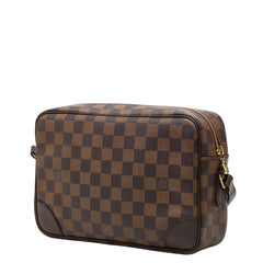 ルイ ヴィトン ダミエ トロカデロ27 斜め掛け ショルダーバッグ N48085 ブラウン PVC レザー レディース LOUIS VUITTON 中古
