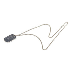 ルイ ヴィトン モノグラム エクリプス コリエ プラーク チェーン ネックレス M63640 シルバー メタル PVC メンズ LOUIS VUITTON 【中古】