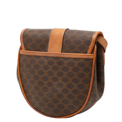 セリーヌ マカダム 斜め掛け ショルダーバッグ ブラウン PVC レザー レディース CELINE 【中古】