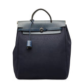 エルメス エールバッグ アドPM リュック バックパック ネイビー キャンバス レザー レディース HERMES 【中古】