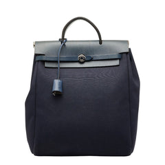 エルメス エールバッグ アドPM リュック バックパック ネイビー キャンバス レザー レディース HERMES 【中古】