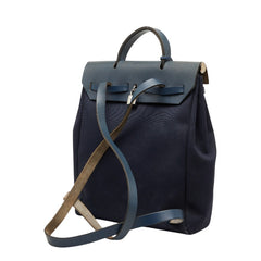 エルメス エールバッグ アドPM リュック バックパック ネイビー キャンバス レザー レディース HERMES 【中古】