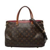 ルイ ヴィトン モノグラム パラスMM ハンドバッグ ショルダーバッグ 2WAY M41148 ブラウン レッド PVC レザー レディース LOUIS VUITTON 【中古】