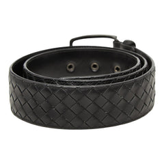 ボッテガヴェネタ イントレチャート ベルト サイズ 95/38 ブラック レザー メンズ BOTTEGAVENETA 【中古】