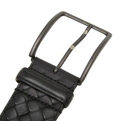 ボッテガヴェネタ イントレチャート ベルト サイズ 95/38 ブラック レザー メンズ BOTTEGAVENETA 【中古】
