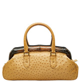 グッチ バンブー スタッズ ハンドバッグ 114977 ベージュ オーストリッチ レディース GUCCI 【中古】