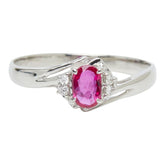 Pt900 プラチナ ルビー0.37ct ダイヤ0.03ct リング 指輪 レディース 14.5号 【中古】