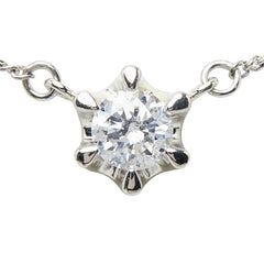 Pt850 プラチナ ダイヤ0.40ct プチネックレス スノー 雪 結晶 モチーフ ネックレス レディース 中古