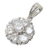 Pt900 プラチナ ダイヤモンド ダイヤ1.08ct フラワーモチーフ ペンダントトップ ネックレス レディース 【中古】