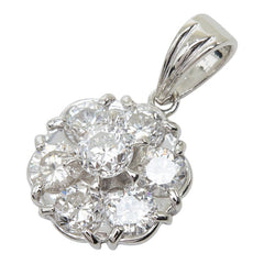 Pt900 プラチナ ダイヤモンド ダイヤ1.08ct フラワーモチーフ ペンダントトップ ネックレス レディース 【中古】