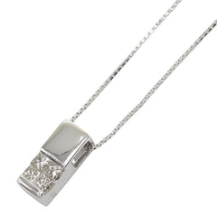K18WG ホワイトゴールド ダイヤモンド ダイヤ0.05ct ペンダント ネックレス レディース 【中古】