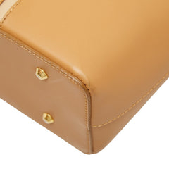バーバリー ノバチェック トートバッグ ハンドバッグ ベージュ レザー レディース BURBERRY 【中古】