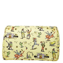 プラダ 三角ロゴプレート カナパ ラージ トートバッグ プリント イエロー マルチカラー キャンバス レディース PRADA 【中古】