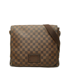 ルイ ヴィトン ダミエ ブルックリンMM メッセンジャーバッグ ショルダーバッグ N51211 ブラウン PVC レザー レディース LOUIS VUITTON 【中古】