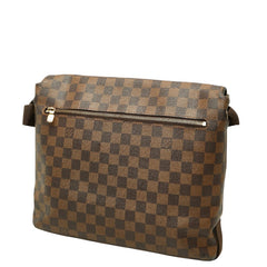 ルイ ヴィトン ダミエ ブルックリンMM メッセンジャーバッグ ショルダーバッグ N51211 ブラウン PVC レザー レディース LOUIS VUITTON 【中古】