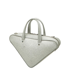 バレンシアガ トライアングル ダッフル ハンドバッグ ショルダーバッグ 2WAY 531048 シルバー レザー レディース BALENCIAGA 【中古】