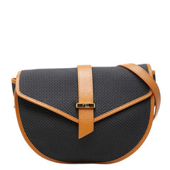 サンローラン YSLロゴ 斜め掛け ショルダーバッグ ブラック ブラウン PVC レザー レディース SAINT LAURENT 【中古】
