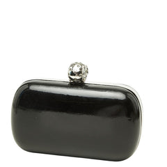 アレキサンダーマックイーン スカル クラッチバッグ ブラック パテントレザー メタル レディース Alexander McQueen 【中古】