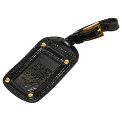 プラダ ネームタグ ラゲッジタグ チャーム ブラック エナメル レディース PRADA 【中古】