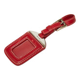 プラダ ロゴプレート ネームタグ ラゲッジタグ チャーム レッド レザー レディース PRADA 【中古】