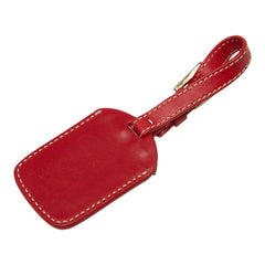 プラダ ロゴプレート ネームタグ ラゲッジタグ チャーム レッド レザー レディース PRADA 【中古】