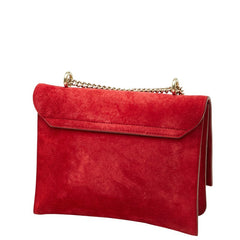 Roger Vivier ロジェヴィヴィエ チェーン ショルダーバッグ レッド スウェード レザー レディース 【中古】