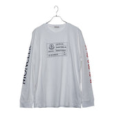 モンクレール 長袖Tシャツ ロンT カットソー アドレスデザイン サイズL ホワイト コットン メンズ MONCLER 【中古】