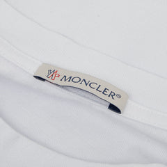 モンクレール ロゴ クルーネック Tシャツ 半袖 サイズM ホワイト コットン メンズ MONCLER 【中古】