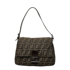フェンディ ズッカ ハンドバッグ ワンショルダー 26325 ブラウン キャンバス レザー レディース FENDI 【中古】