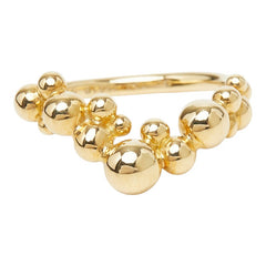 ジョージジェンセン ムーンライト グレープ リング 指輪 #51 K18YG イエローゴールド 750 レディース Georg Jensen 【中古】