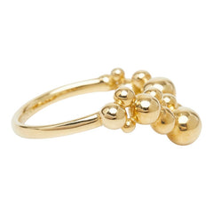 ジョージジェンセン ムーンライト グレープ リング 指輪 #51 K18YG イエローゴールド 750 レディース Georg Jensen 【中古】
