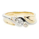 K18YG イエローゴールド Pt900 プラチナ ダイヤモンド ダイヤ0.25ct リング 指輪 レディース 11.5号 【中古】